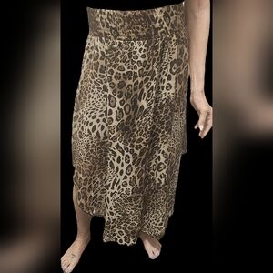 Leopard Print Swim Cover-Up Skirt